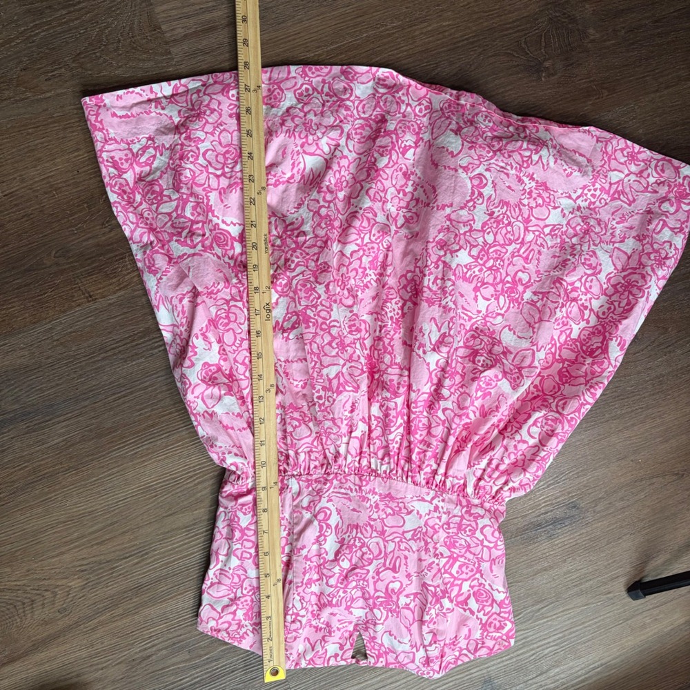 Spring Lilly Pulitzer Pink Floral Strapless Fit & Flare Dress Tie Back Size 6 - Picture 5 of 6